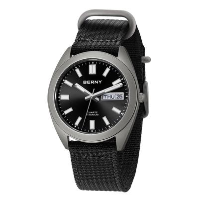 Relógio Masculino BERNY de Titânio com Movimento a Quartzo Japonês, Resistência à Água 10ATM e Design Super Luminoso