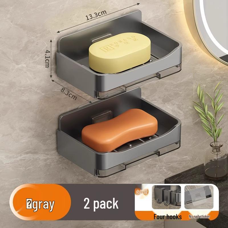 Wall-Mounted Drainage Soap Dish - No Water Accumulation, Ideal for Bathroom Storage