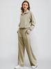 2025 Women's Oversized Half-Zip Sweatshirt and Wide-Leg Pants Set for Autumn/Winter
