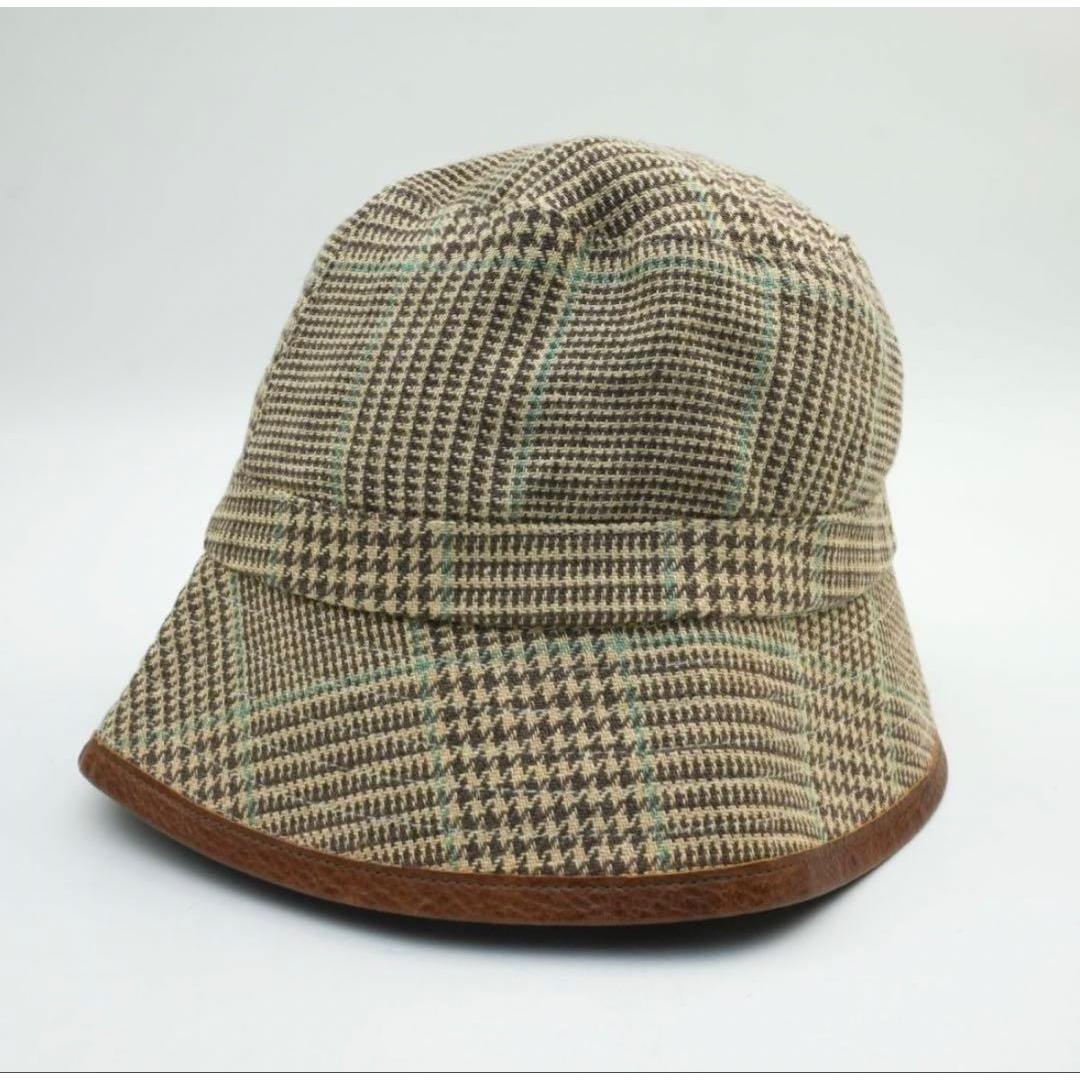 Used Good Condition 90s Ralph Lauren Plaid Bucket Hat Beige Brown