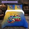 Colombia Football Pattern 3 Pieces Bedding Set Soft Microfiber Duvet Cover with Pillow Cases for Bedroom