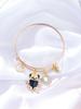 Pink Bear Bracelet with Diamond Tassel Colored Soft Pottery Opening Adjustment Women's Bracelet