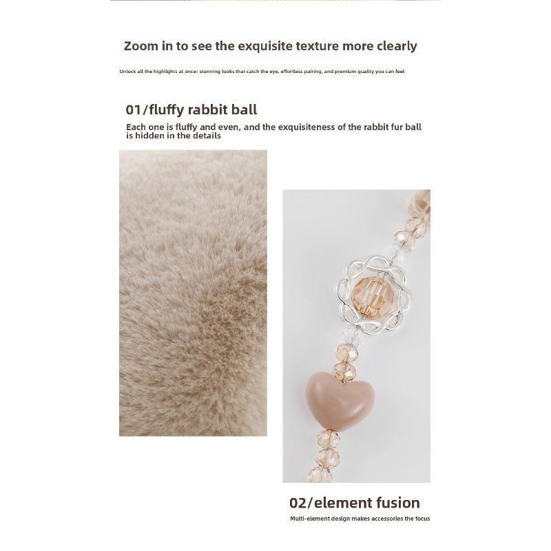 Atmosphere Rabbit Hair Ball Mobile Phone Lanyard Car Key Plush Mobile Phone Pendant Wrist Short
