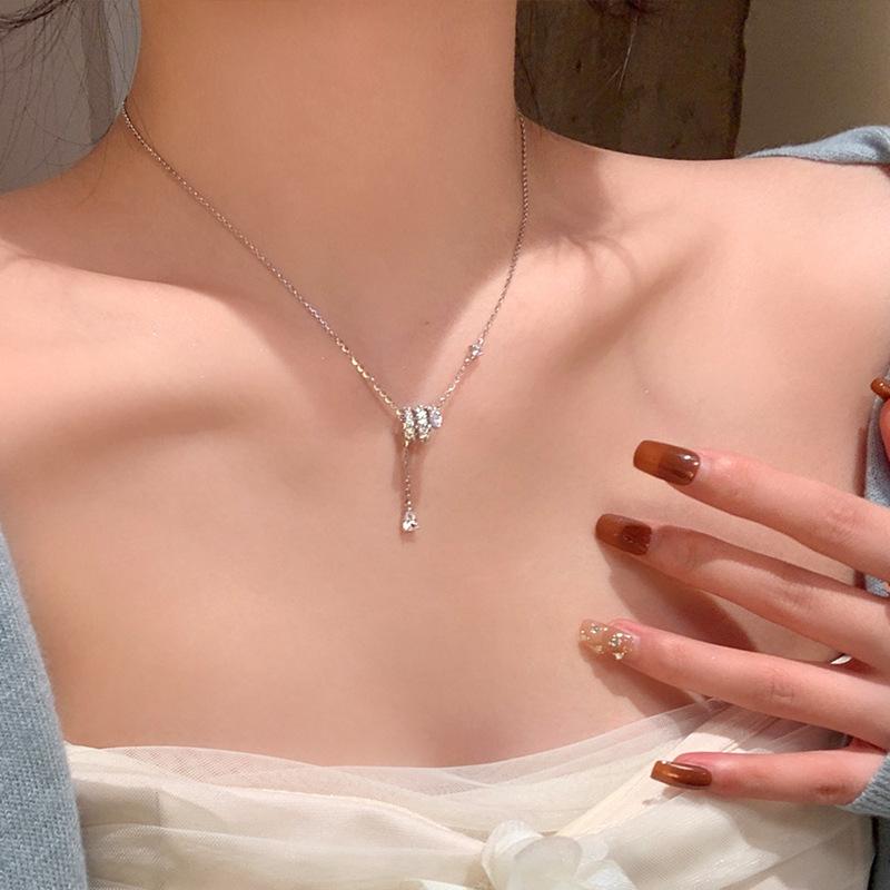 

Ожерелье-подвеска в виде змеи с полым круглым цирконом для женщин, темпераментная цепочка на ключицу, ювелирные украшения для вечеринок, подарки оптом