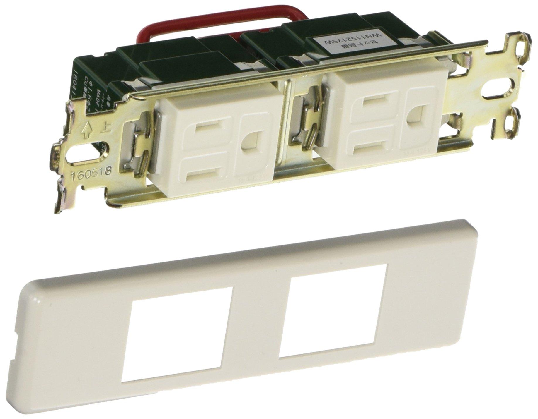 

Panasonic WN115217SW Space Saving Embedded Grounded Double Outlet with Simple White Door,