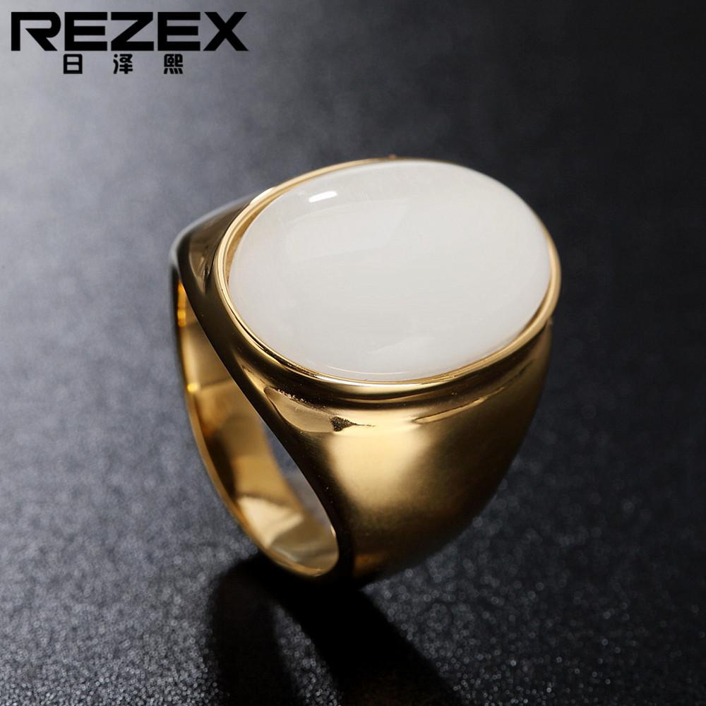 Retro Elegant Gemstone Titanium Steel Ring for Men and Women - Vintage Style Jewelry Band