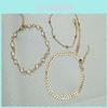 3pcs Set Of Exquisite Summer Beach Fashion Fishbone Chain Crystal Zircon Anklet
