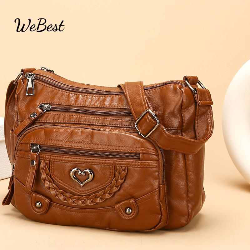 

Soft Multi Pocket Shoulder Crossbody Bag