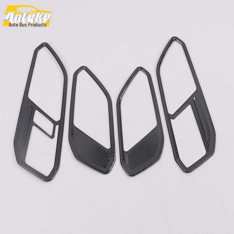 Taycan Interior Door Handle Trim: Bright Ring and Armrest Buckle Accessory for 18 Models
