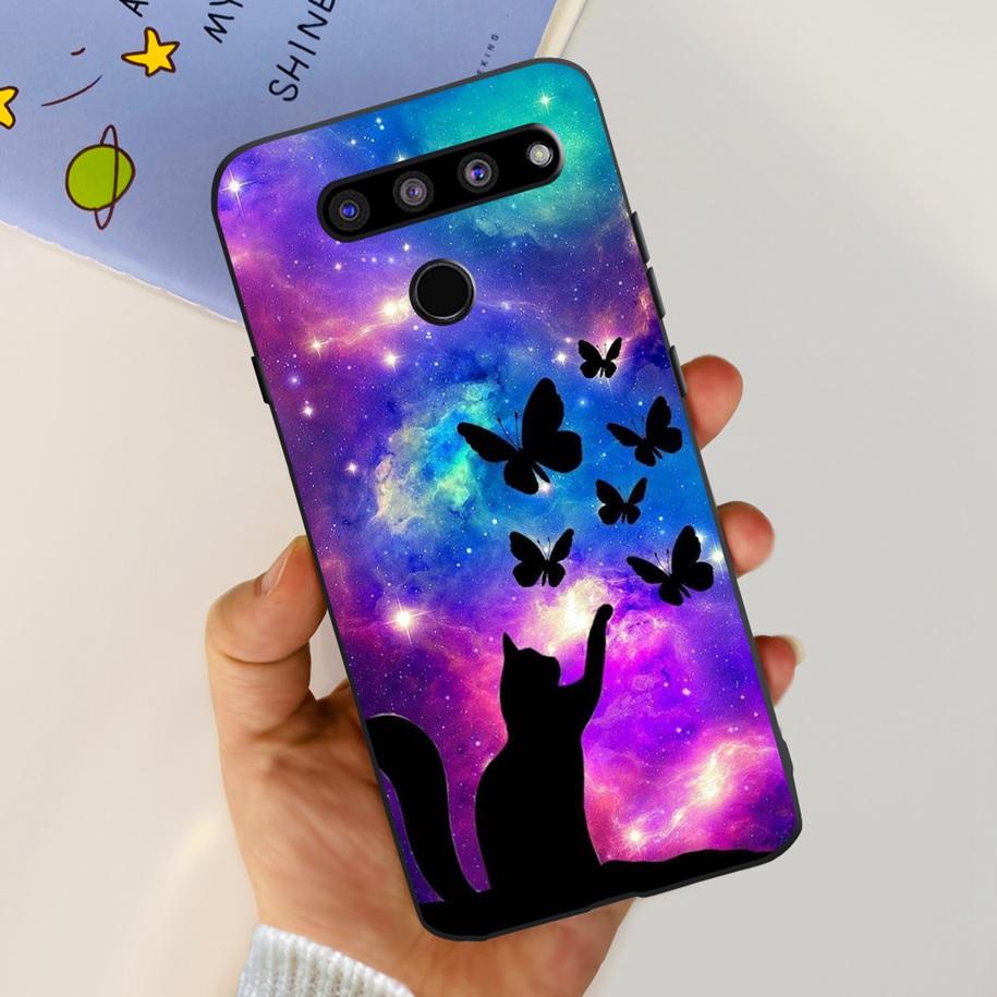 For LG V50 ThinQ 5G Case LM-V500EM Phone Cover Fashion Flower Butterfly Soft Silicone Back Cover For LG V40 V50s Thinq 5G Bumper