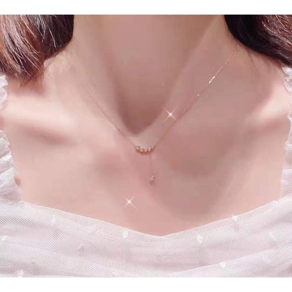 Pearl Rose Gold Niche Design Necklace for Women Korean Clavicle Chain Simple Personality Temperament Fresh