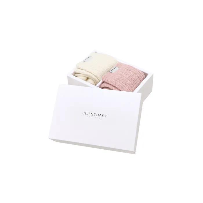 [Gift Box Packaging] Women's Logo Label Cable Knit Wool Blend Long Socks 2-Piece Set 2 Colors JASS5F030I2 JASS5F031G2