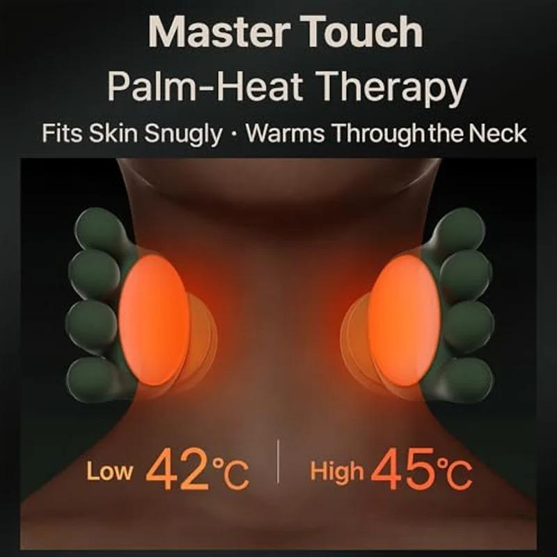 Electric Neck Shoulder Massager Heated Trapezius Muscle Kneading Massage Pillow for Neck Waist Leg Body Use