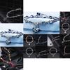 Chic Hottest Womens Ladies Crystal Rhinestone Bangle Ocean Blue Bracelet Chain Heart For Versatile Occasions