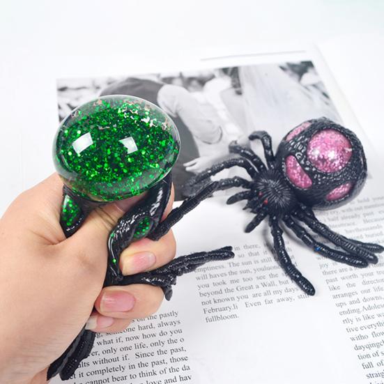 Colorful Beads Spider Squeeze Toy Anxiety Stress Relief Fake Spider Pinch