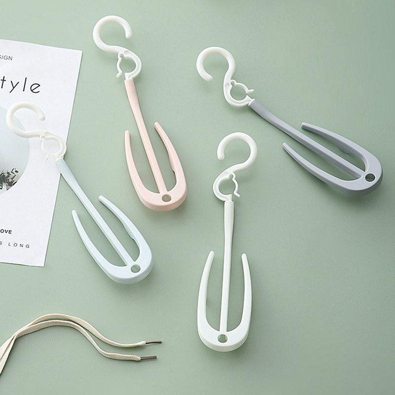 Slatable Double Hanger Drying Facial Household Rotary Drying Strapping Outdoor Anti-windwear Shoes Rack