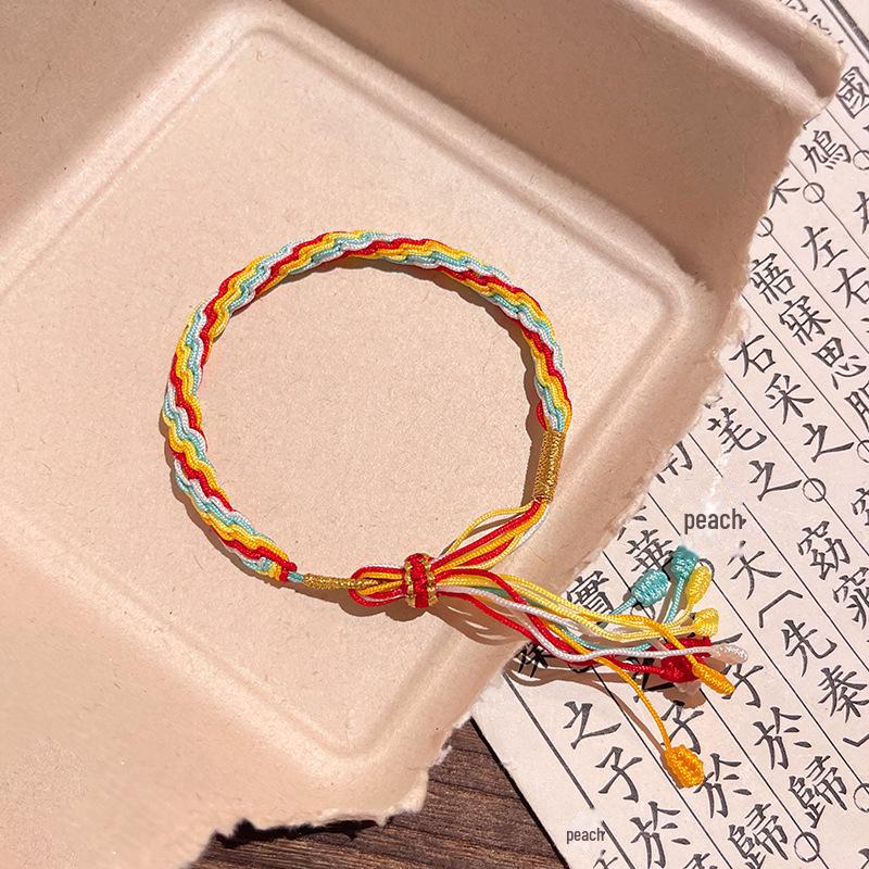 

Браслет-реинкарнация в стиле китайского средневековья «рыбий хвост» — красочный, регулируемый, унисекс, плетеный веревочный дизайн S639