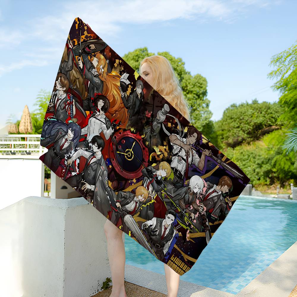 L-Limbus Company Game Microfiber Beach Towel Absorbent Quick dry Soft Yoga Swimming Resort Mountain Climbing Towel