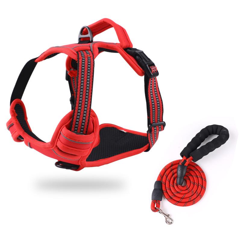 Dog Walking Pet Strap Universal Reflective Vest Dog Leash Chest Back