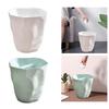 Round Waste Bin Dustbin Bucket Wrinkle Trash Can Garbage Bin Wastebasket for Dormitory Washroom Bedroom Toilet Household