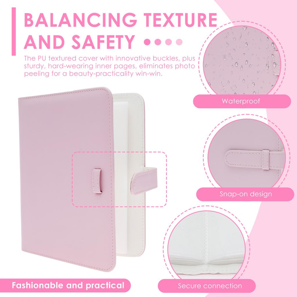 256 Fächer Mini Fotoalbum PU-Leder Einband Fotoalbum Buch Tragbar Große Kapazität Brieftasche Fotoalbum Ordner Fotokartenhalter
