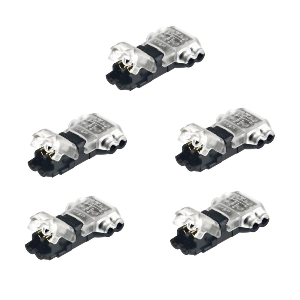5pcs Low Voltage Wire Connectors T Tap Wire Connectors 2 Pins Wire Splice Connectors No Stripping 3 Way Wire  Fits 24-20 AWG