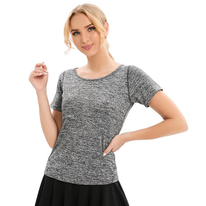 

Женский быстросохнущий спортивный топ с коротким рукавом из эластичной лайкры для бега и йоги XXXL