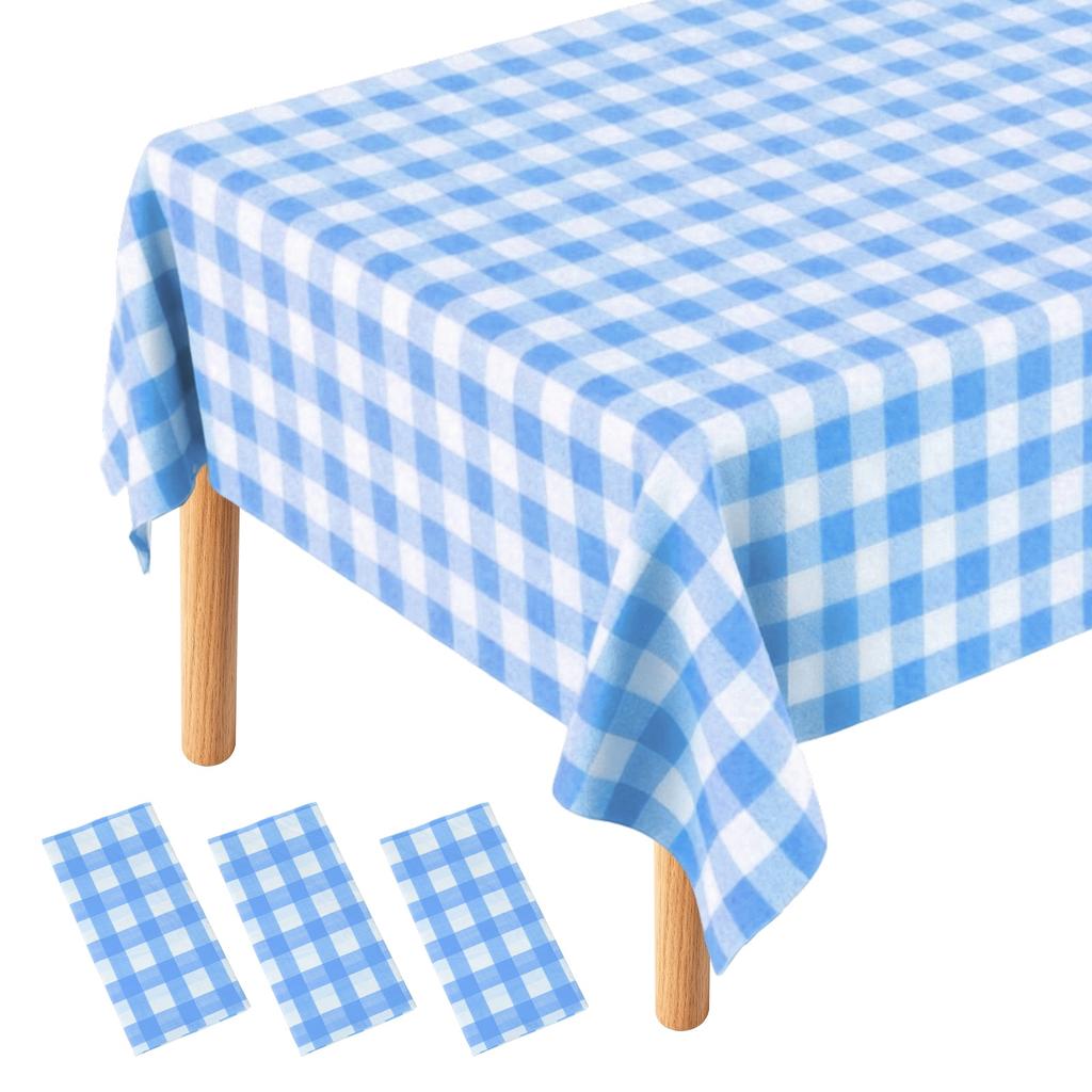 3pcs Gingham Table Cloths 54 X 108" Rectangle Plastic Tablecloth Waterproof Table Cover for Dining Birthday Party Kitchen Picnic