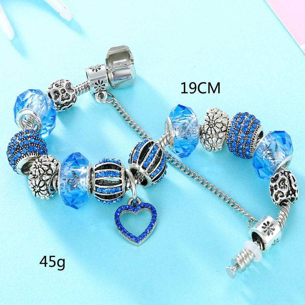 Creative Handmade Crystal Heart Pendant Bracelet DIY Jewelry Gift for Women