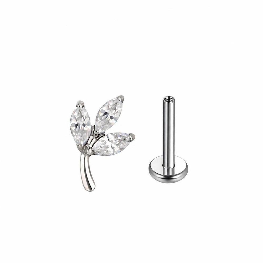 Internally Threaded Labret Stud ASTM F136 Titanium Lip Stud Durable Piercing Jewelry  Piercing