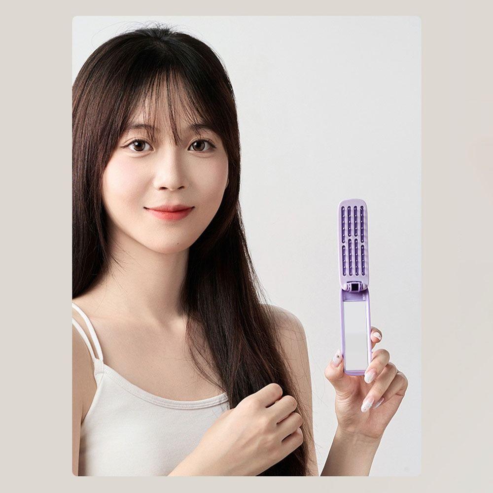 with Mirror Makeup Mirror Comb Self-cleaning Hair Comb  Essential for Travel
