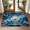 Manchester City Design Crystal Velvet Rug Soft Decorative Mat for Bedroom Entrance