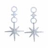 Monaco Six-pointed Star Design 925 Silver Earrings Women's Silver AE14236OX