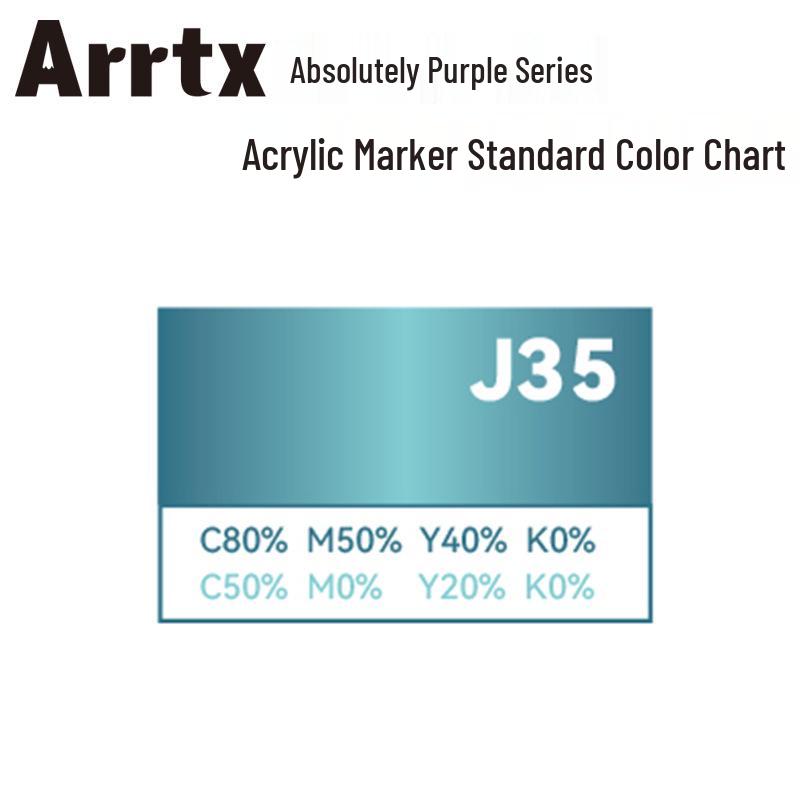 Arrtx Ataishi Akrylový marker s měkkým hrotem, Jeden kus, Absolutní fialová, Styl A/B, 30 barev, Voděodolný, Rychleschnoucí, Krycí.