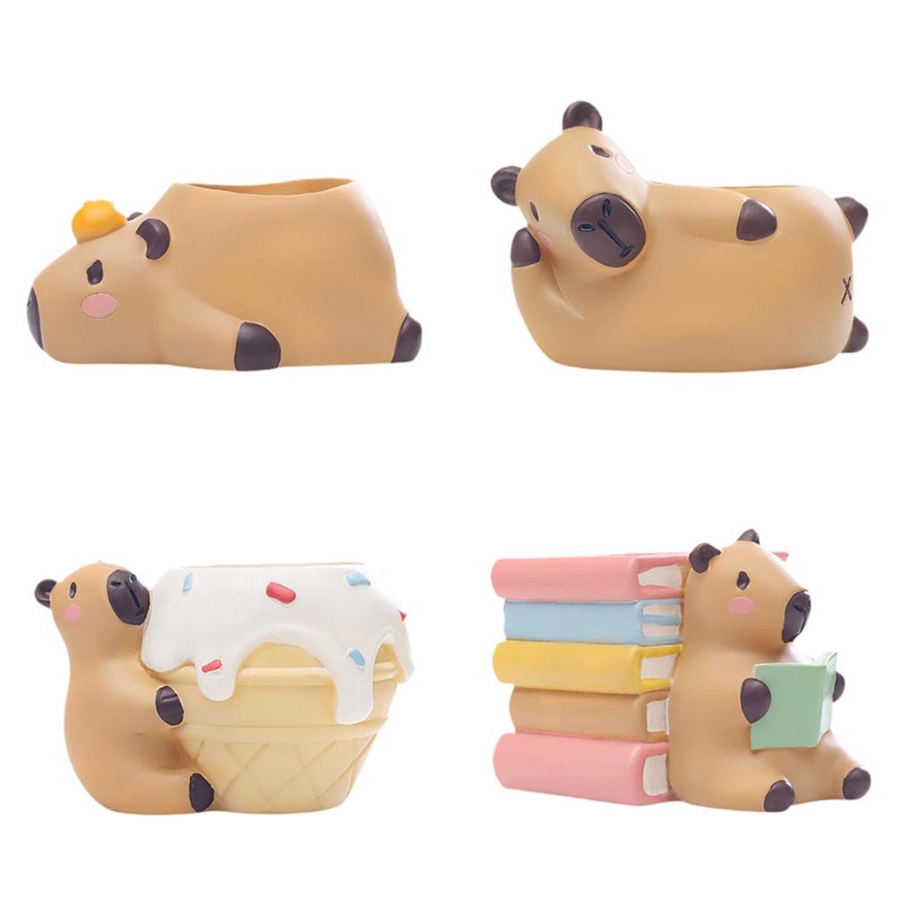 Small Capybara Flower Pot Flower Storage Container for Indoor Bedroom Home