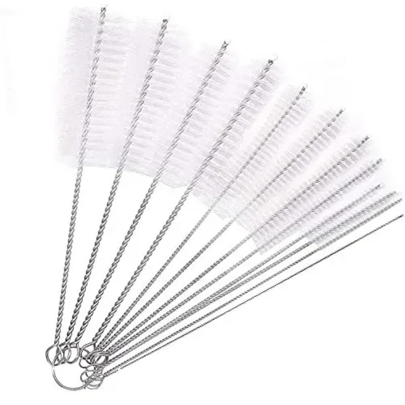 10pcs Pipe Tube Brush Pipe Cleaning Brushes Nylon Bristle Drinking Straws Cleaner Brush For Washing Kettle Spout Teapot Nozzle
