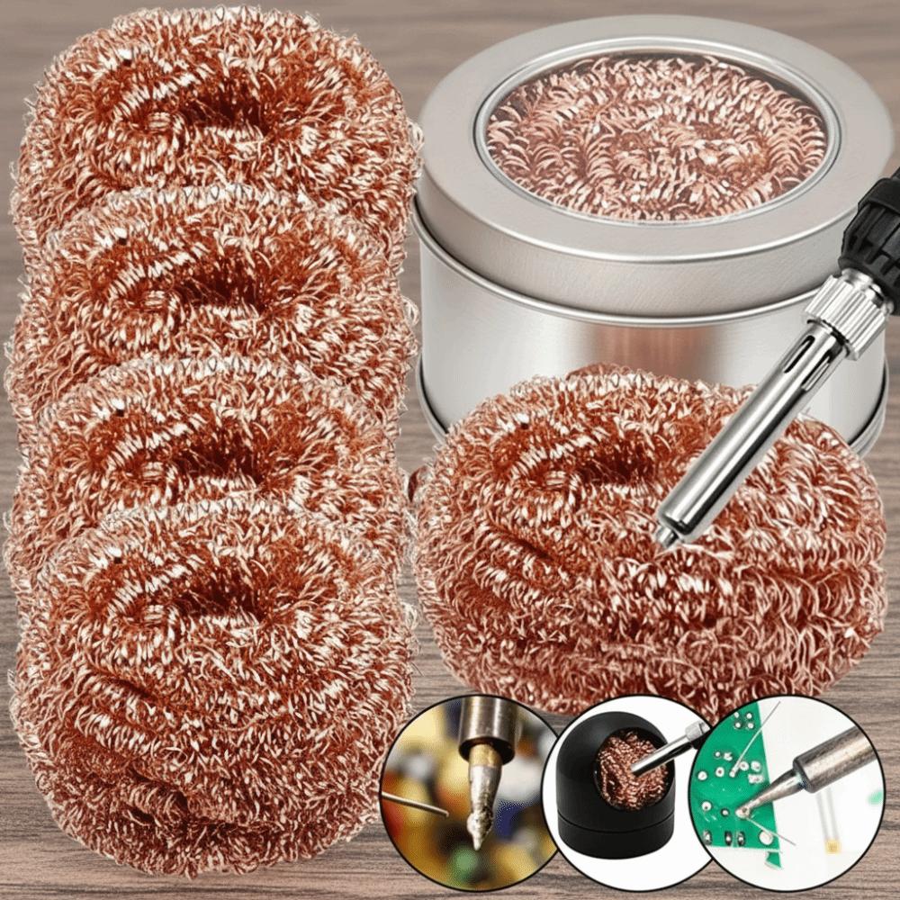With Stand Solder Tip Cleaner Steel Ball Mesh Filter Desoldering Cleaning Ball Desoldering