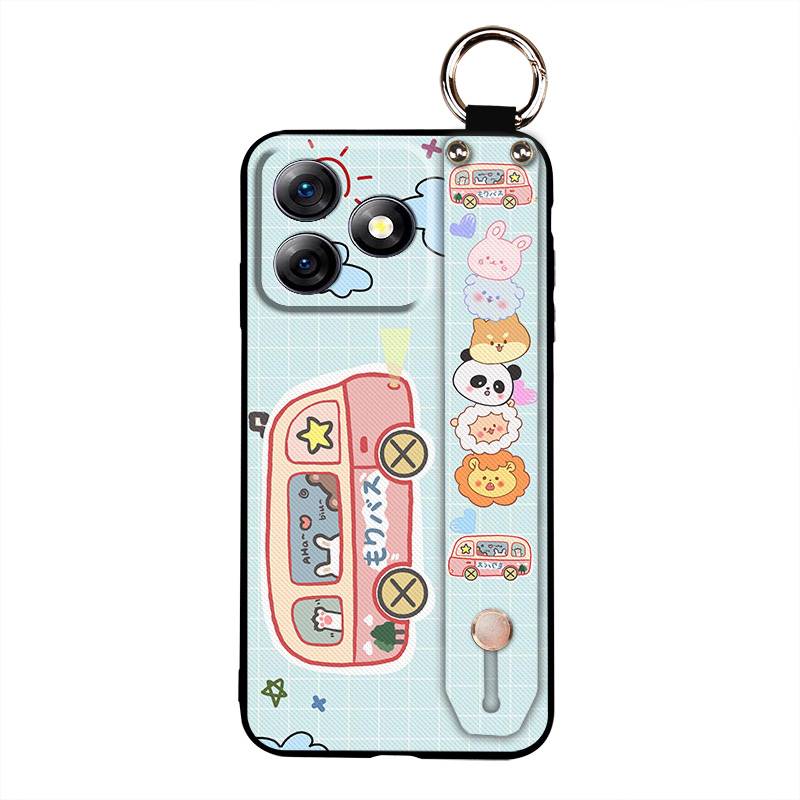 Fashion Design Phone Holder Phone Case For Ulefone Note18 Ultra Wrist Strap Protective Dirt-resistant Back Cover Cartoon