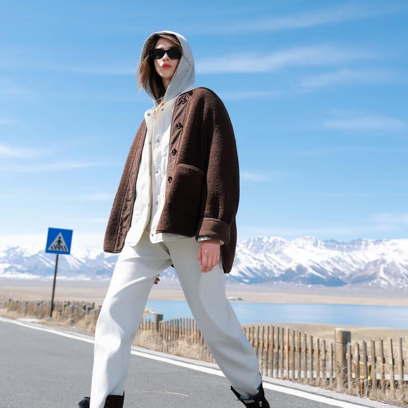 

Sancai Women s Faux Shearling Plush Winter Coat M 160/84A