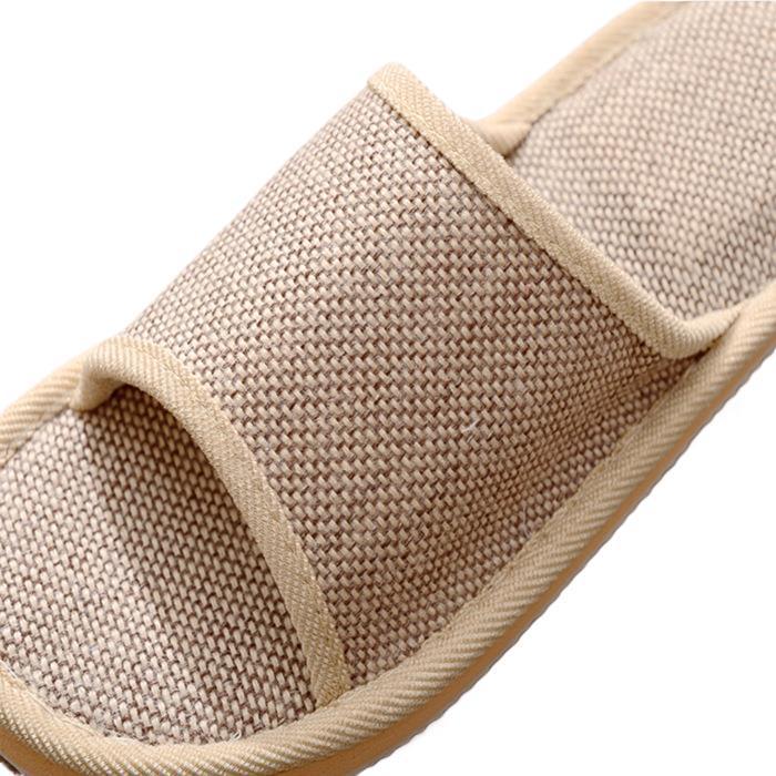 Cotton Linen Indoor Slippers with EVA Foam Sole - Comfortable, Lightweight, Four Seasons Wear