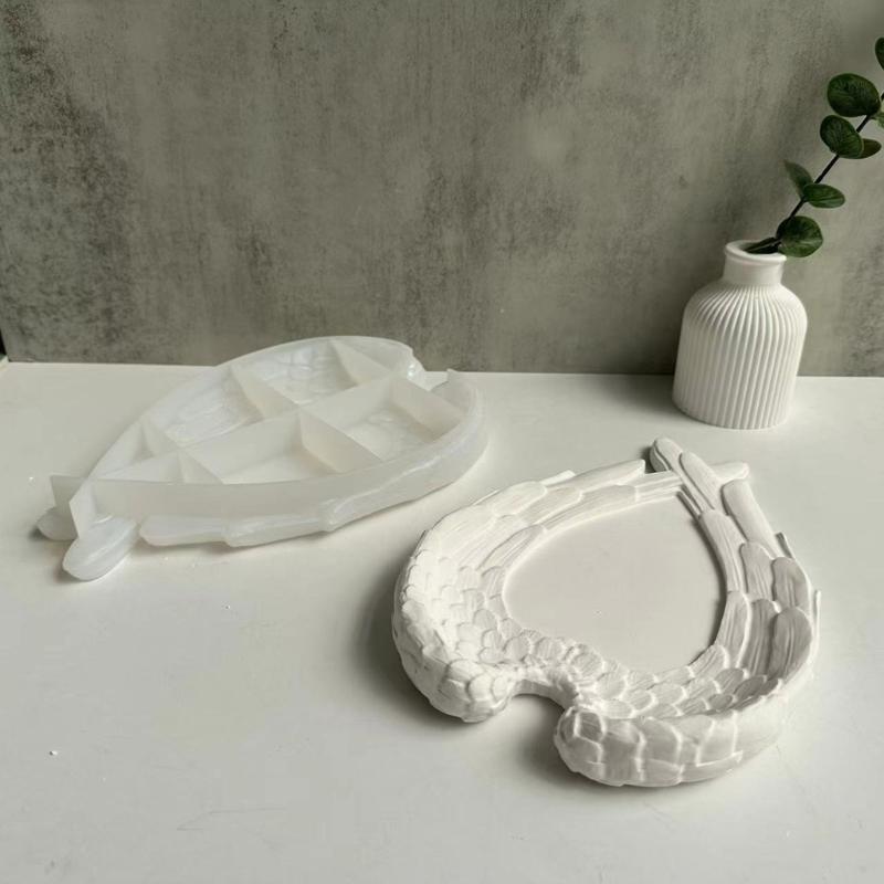 Wing Love-heart Silicone Mould Feather Dish Plaster Resin Mold  Drip Mould Crystal Epoxy Mold for  Craft