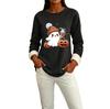Women's -Lined Long Sleeve Round Neck Sweatshirt with Halloween Print for Winter Casual Wear