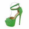 Fashion New Style Fashionable Design Rivet Platform Buckle Strap Women Pumps Sexy Peep Toe Ultra Stiletto High Heels Stripper Prom Shoes