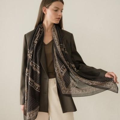 BB’DE SOLI’DE Dot Paisley Modal Scarf - Black