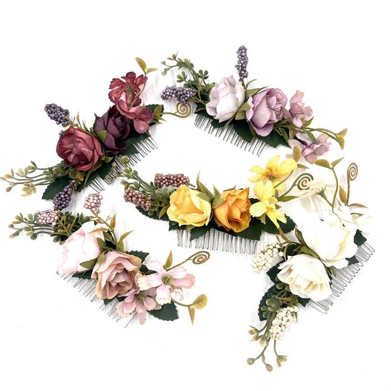 1Pc Hairpin Aesthetic Beauty Hair Accessories Bohemia Flower Fashion Wedding Bride Hair Comb