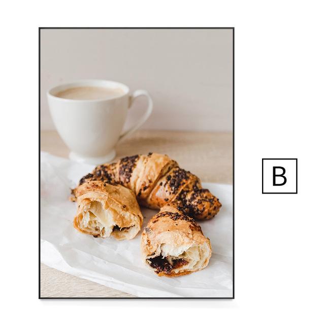 

Скандинавский завтрак, еда, постер, кофе, пшеничный хлеб, черника, вафли, холст, картина, модульные настенные художественные фотографии, украшение для кухни 30X40cm No Frame