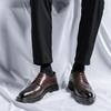 2023 Men's Black Leather Formal Shoes - Thick Sole Casual British Style for Business or Wedding