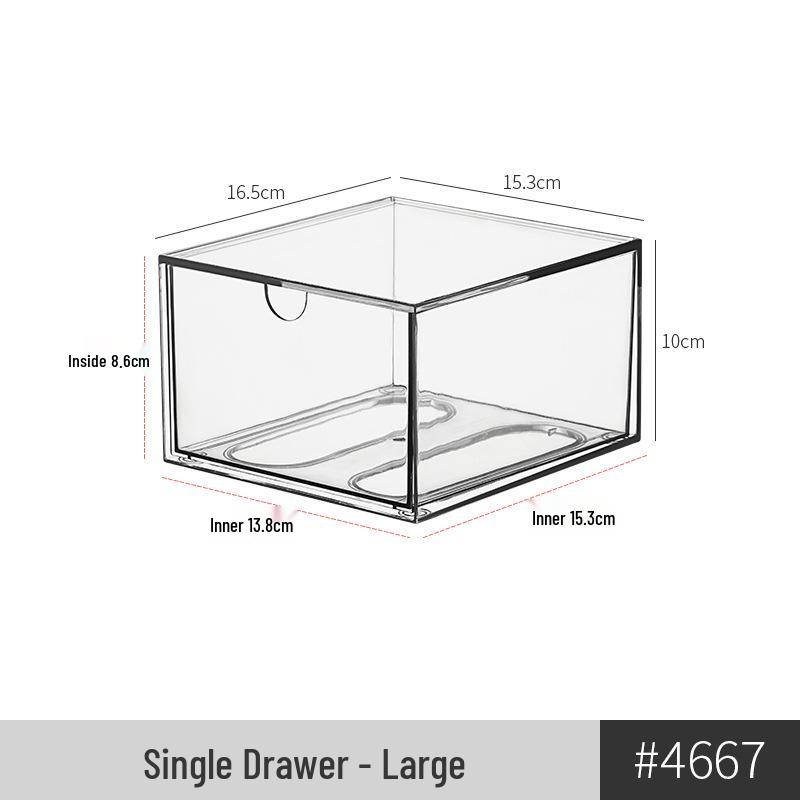 Clear Acrylic Jewelry and Cosmetics Storage Box with Lid