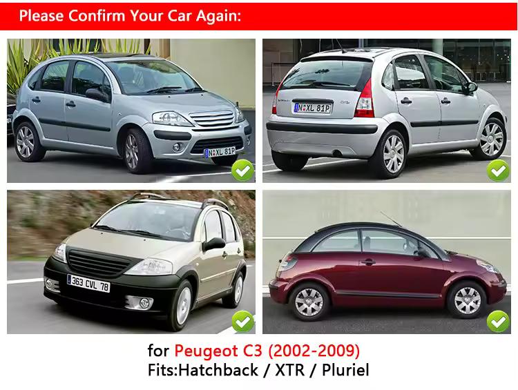 for Citroen C3 MK1 2002 2003 2004 2005 2006 2007 2008 2009 Chrome Door Handle Cover Trim Catch Car Set Cap Styling Accessories