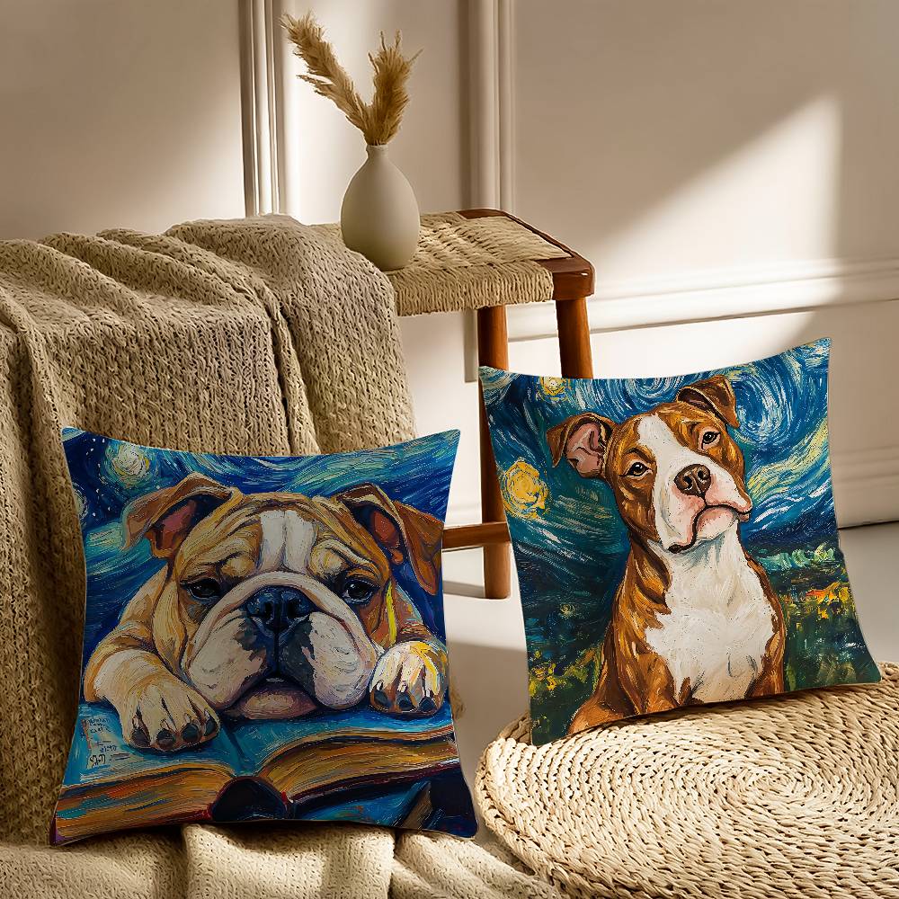 Creative Cute Starry Sky Puppy Pillow Case Printed Brushed Fleece Pillow Baby Skin-Touch Eco-Friendly Dye-Sublimat